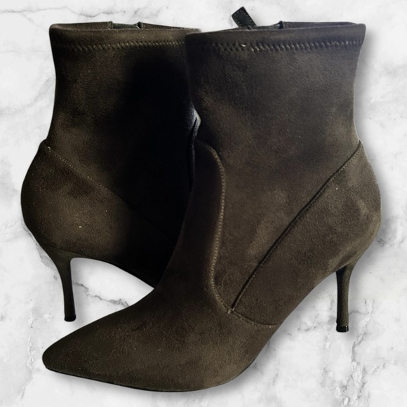 Nine West Cadence dark gray stilleto ankle booties sz 7.5 nwb - Picture 1 of 4